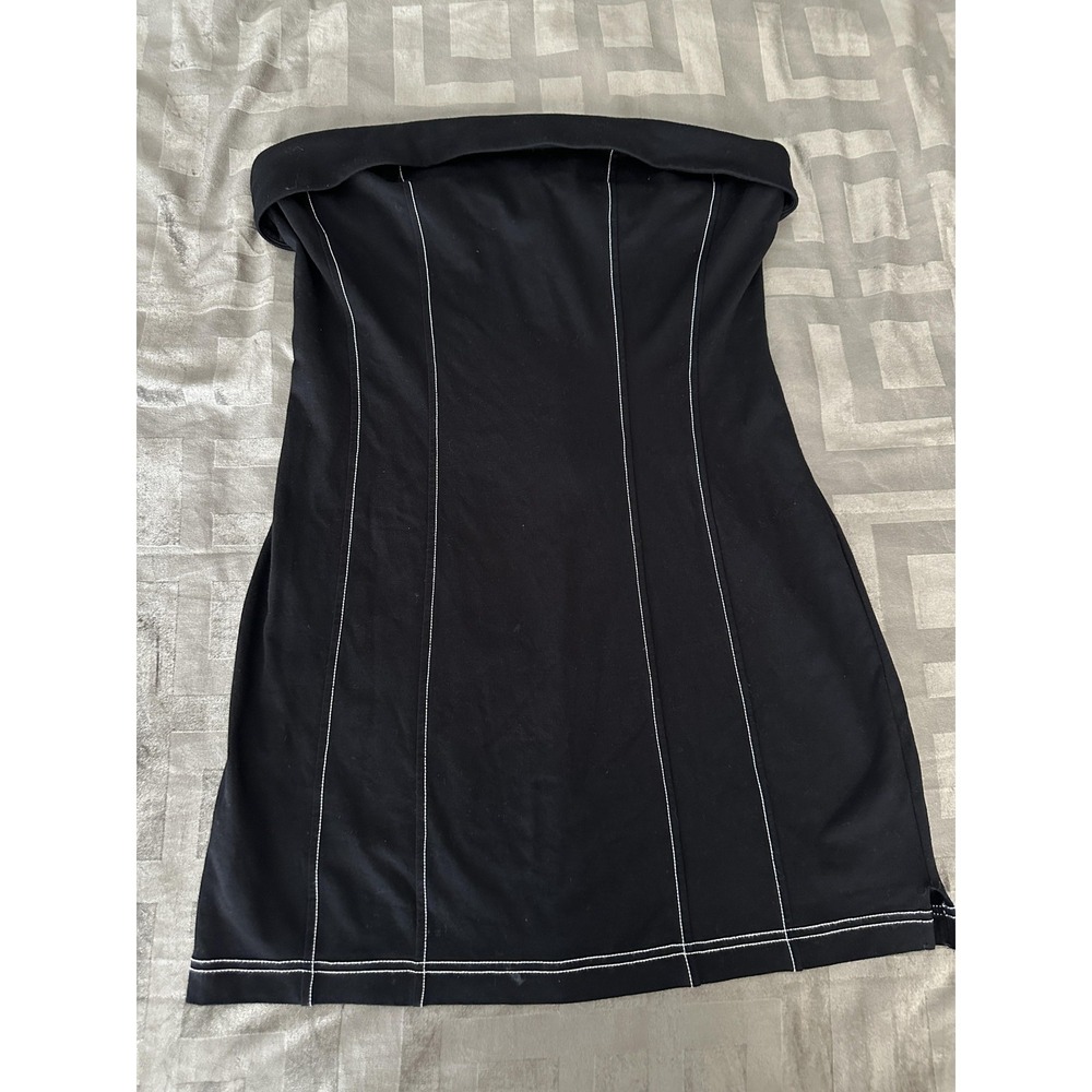 Urban Outfitters Dress Womens Large Black Strapless Bodycon Contrast Stitch